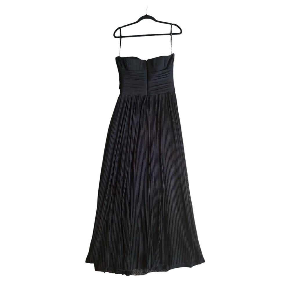 Calvin Klein Strapless Dress Size 10 Black Stretch Chiffon Evening Gown Formal - Picture 2 of 10